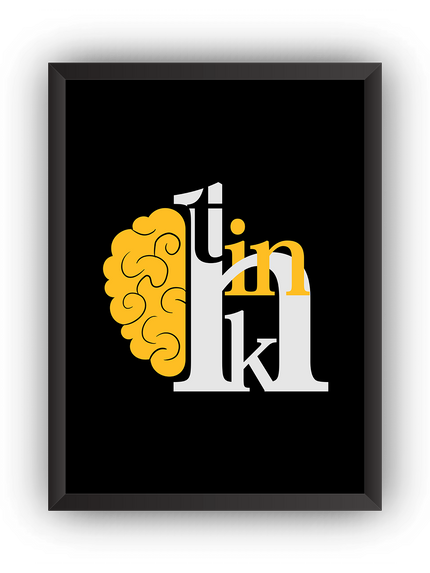 Think Mind Tipografi Çerçeveli  Poster