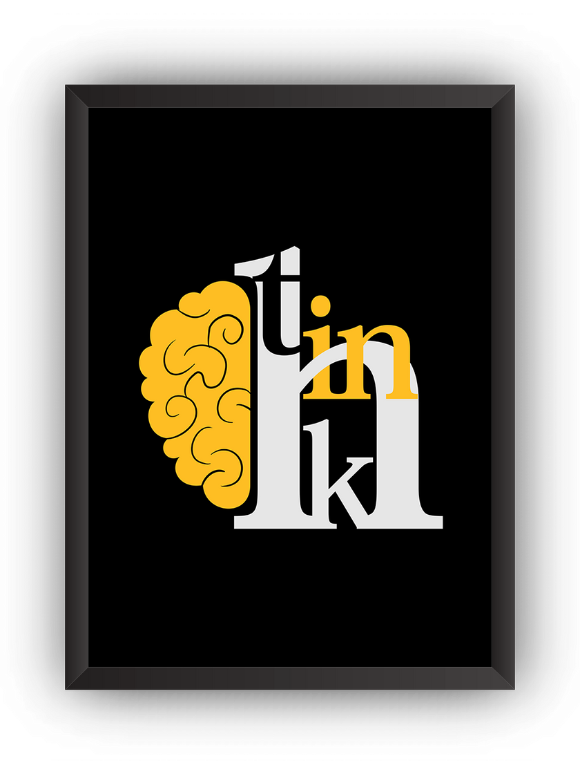 Think Mind Tipografi Çerçeveli  Poster