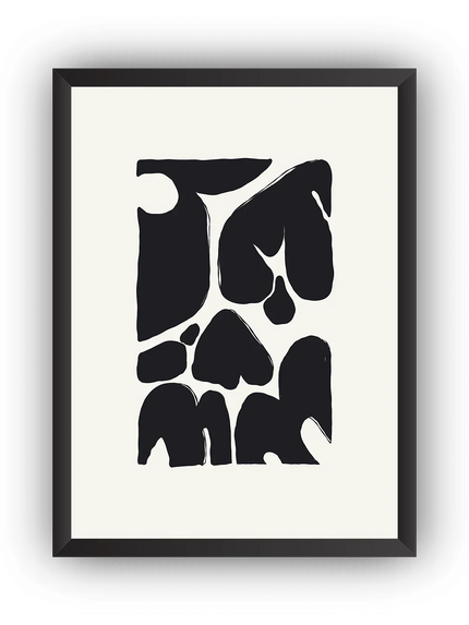 Siyah Minimal Çizim 3’lü Çerçeveli Poster Set