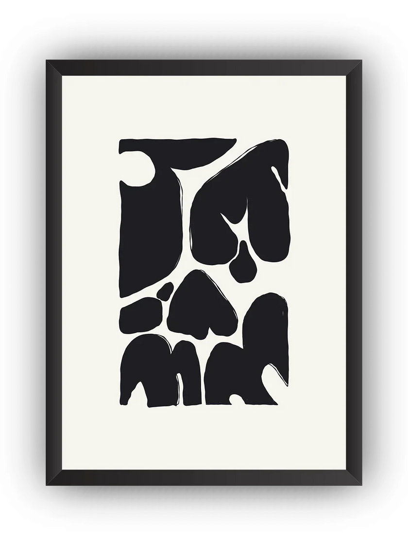 Siyah Minimal Çizim 3’lü Çerçeveli Poster Set