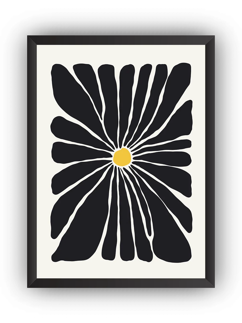 Siyah Minimal Çizim 3’lü Çerçeveli Poster Set