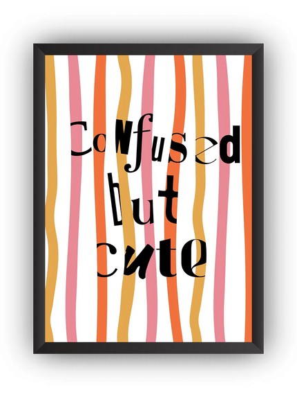 Confused but Cute Çerçeveli Poster