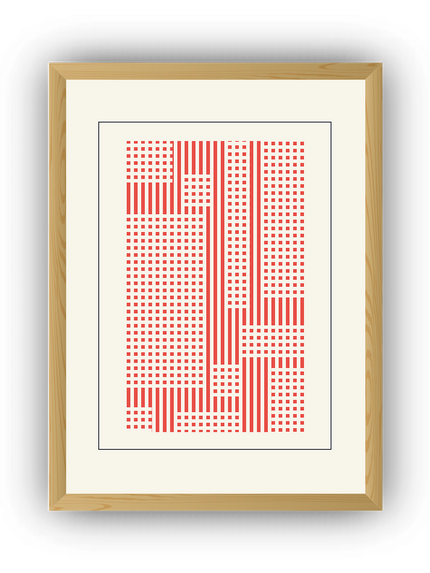 Modern Grid ve Çizgi Çerçeveli Poster