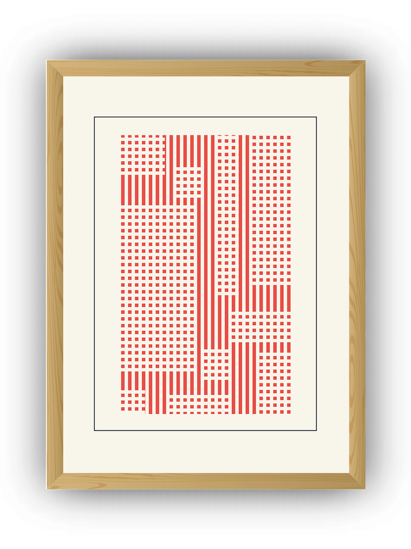 Modern Grid ve Çizgi Çerçeveli Poster