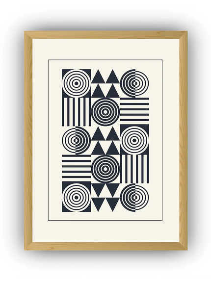 Geometrik İllüstrasyon Çerçeveli Poster