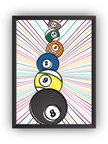 Renkli Bilardo Topları Çerçeveli Poster