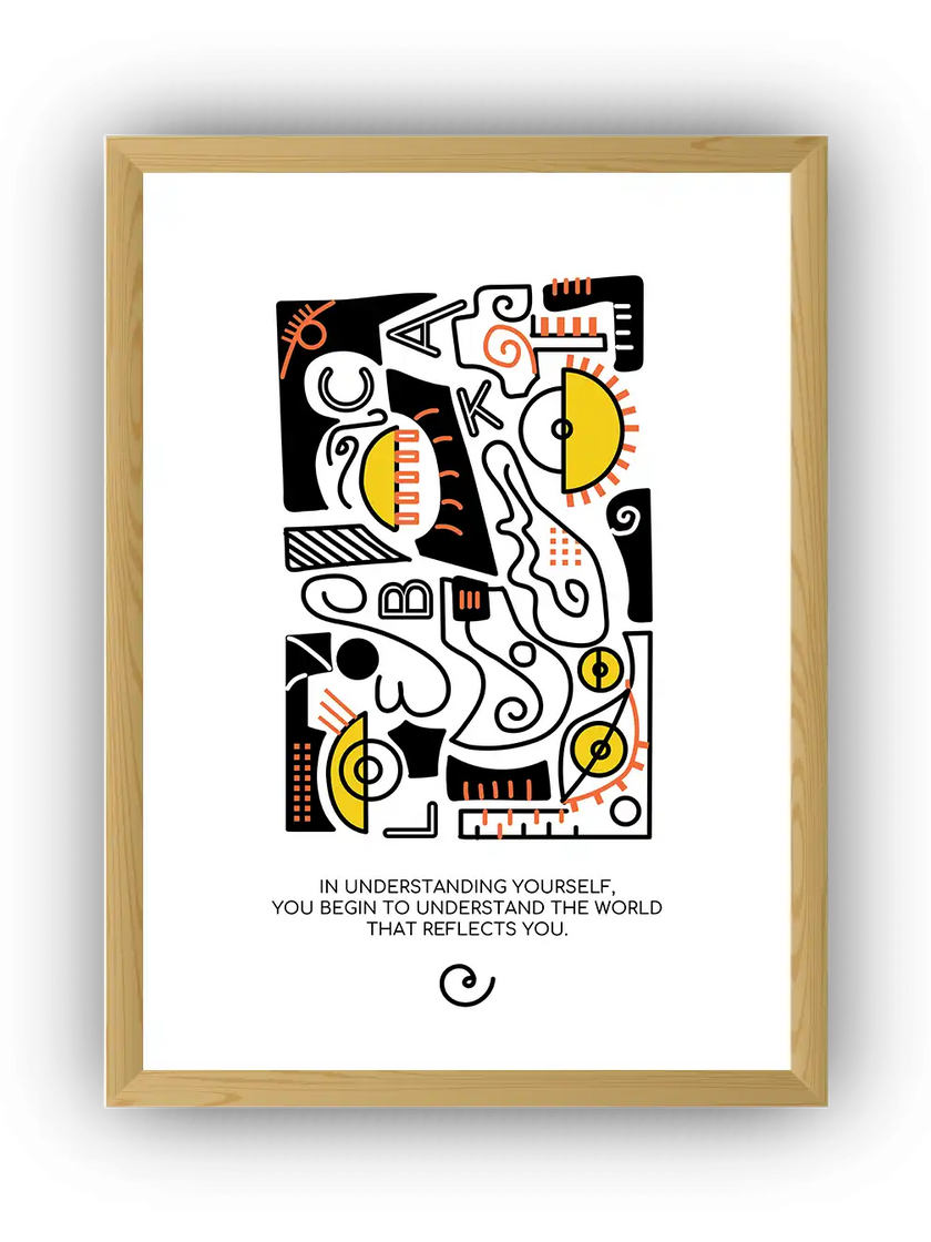 Modern Geometrik Soyut İllüstrasyon Çerçeveli Poster