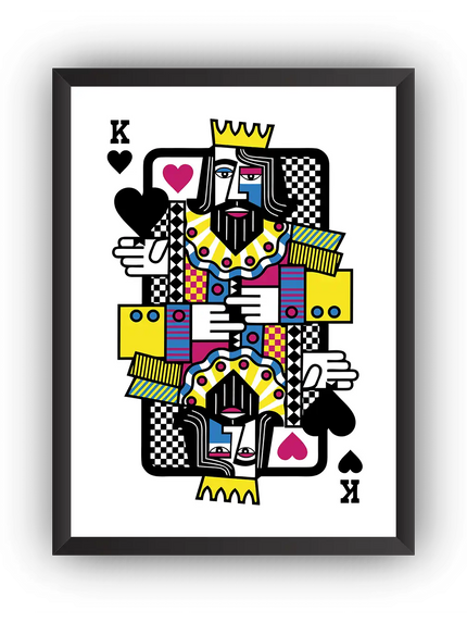 Renkli Geometrik İskambil Çerçeveli Poster