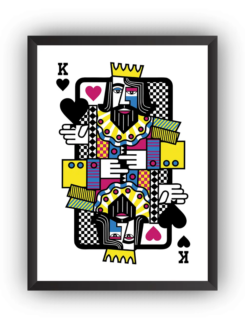 Renkli Geometrik İskambil Çerçeveli Poster