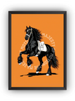 Turuncu At Çerçeveli Poster