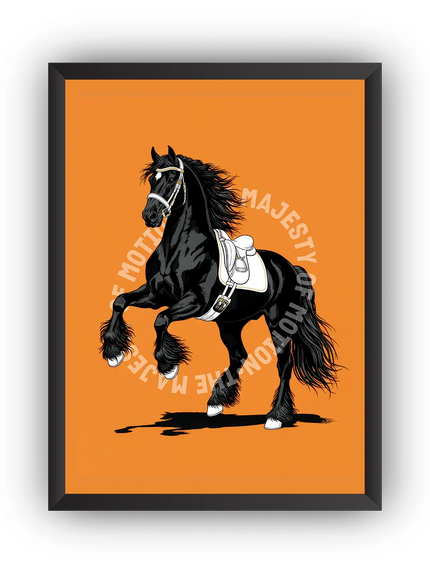 Turuncu At Çerçeveli Poster