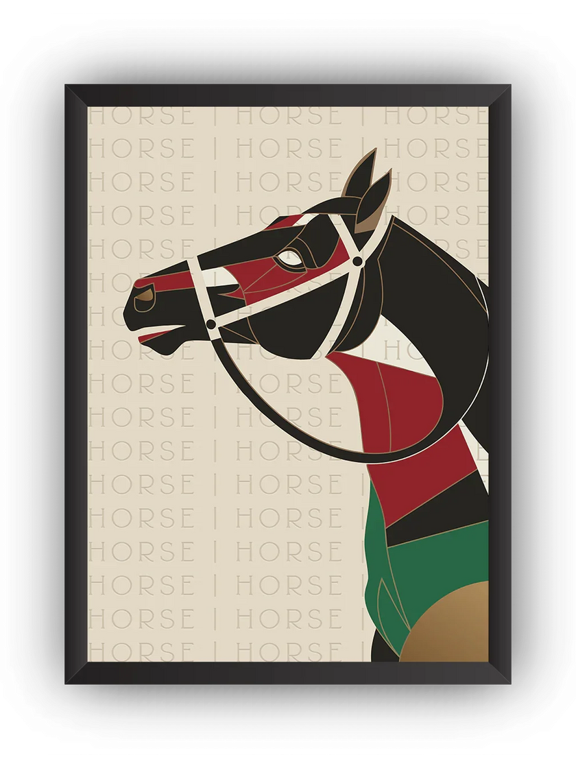 Geometrik At Deseni Çerçeveli Poster