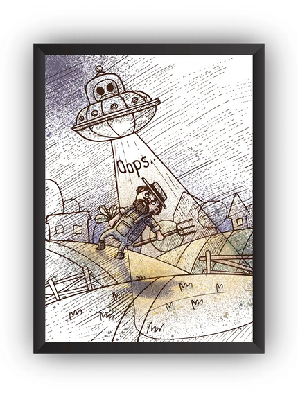 Oops Çerçeveli Poster