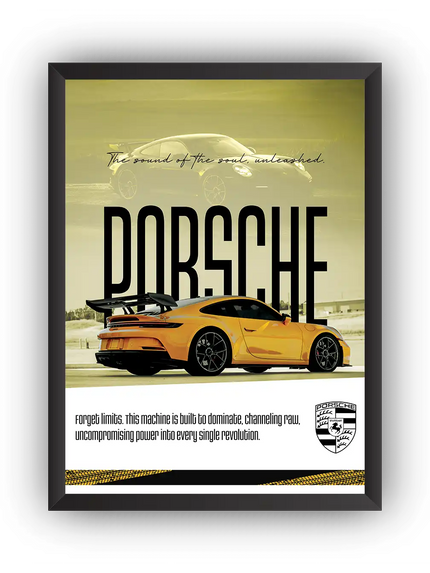 Porsche GT3 Çerçeveli Poster