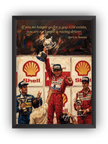 Ayrton Senna Zafer İllüstrasyonu Çerçeveli Poster