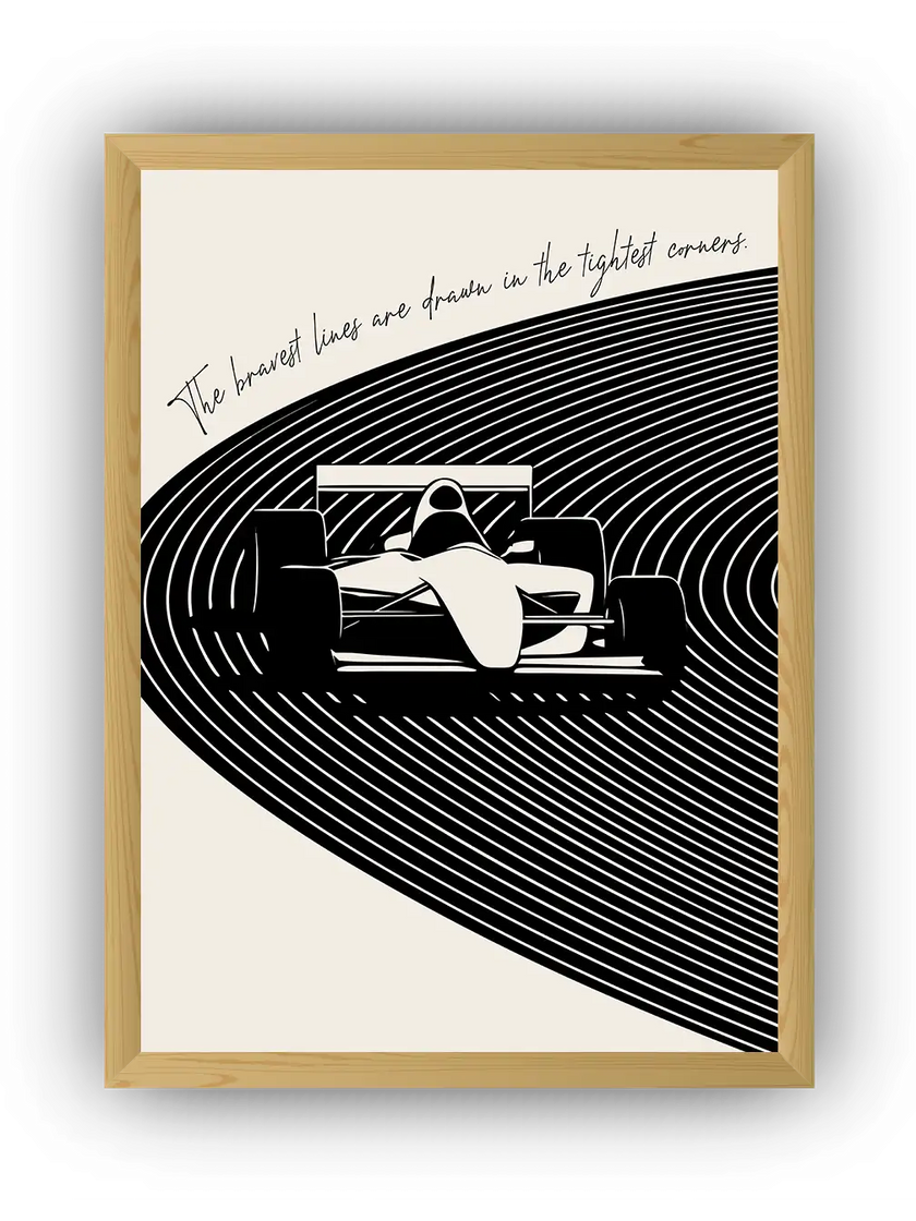 Minimalist Formula Araç İllüstrasyonu Çerçeveli Poster