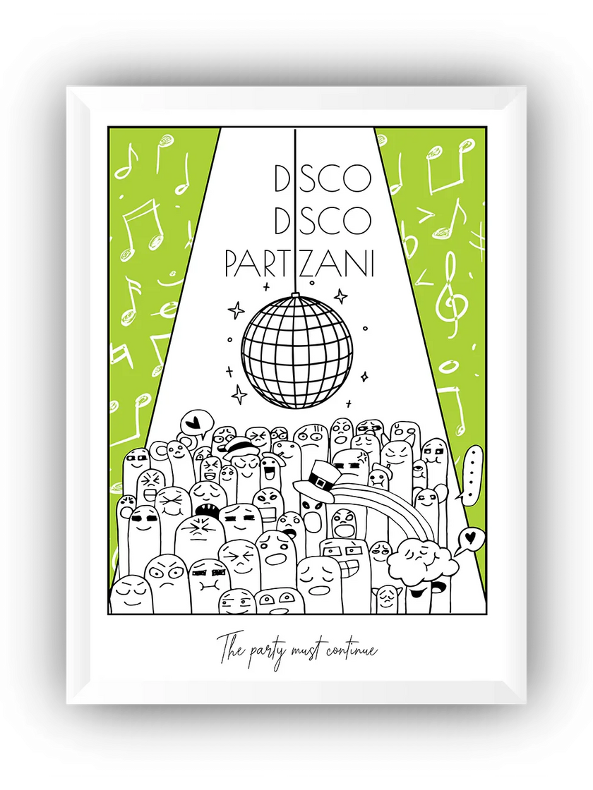 Disco Disco Partizani Çerçeveli Poster