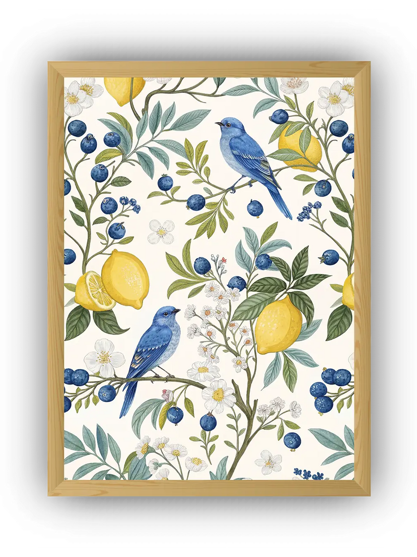 Bluebird Garden Çerçeveli Poster