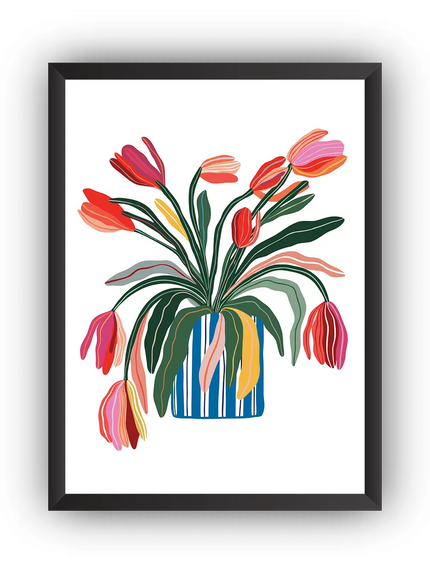 Tulip İllüstrasyon Çerçeveli Poster