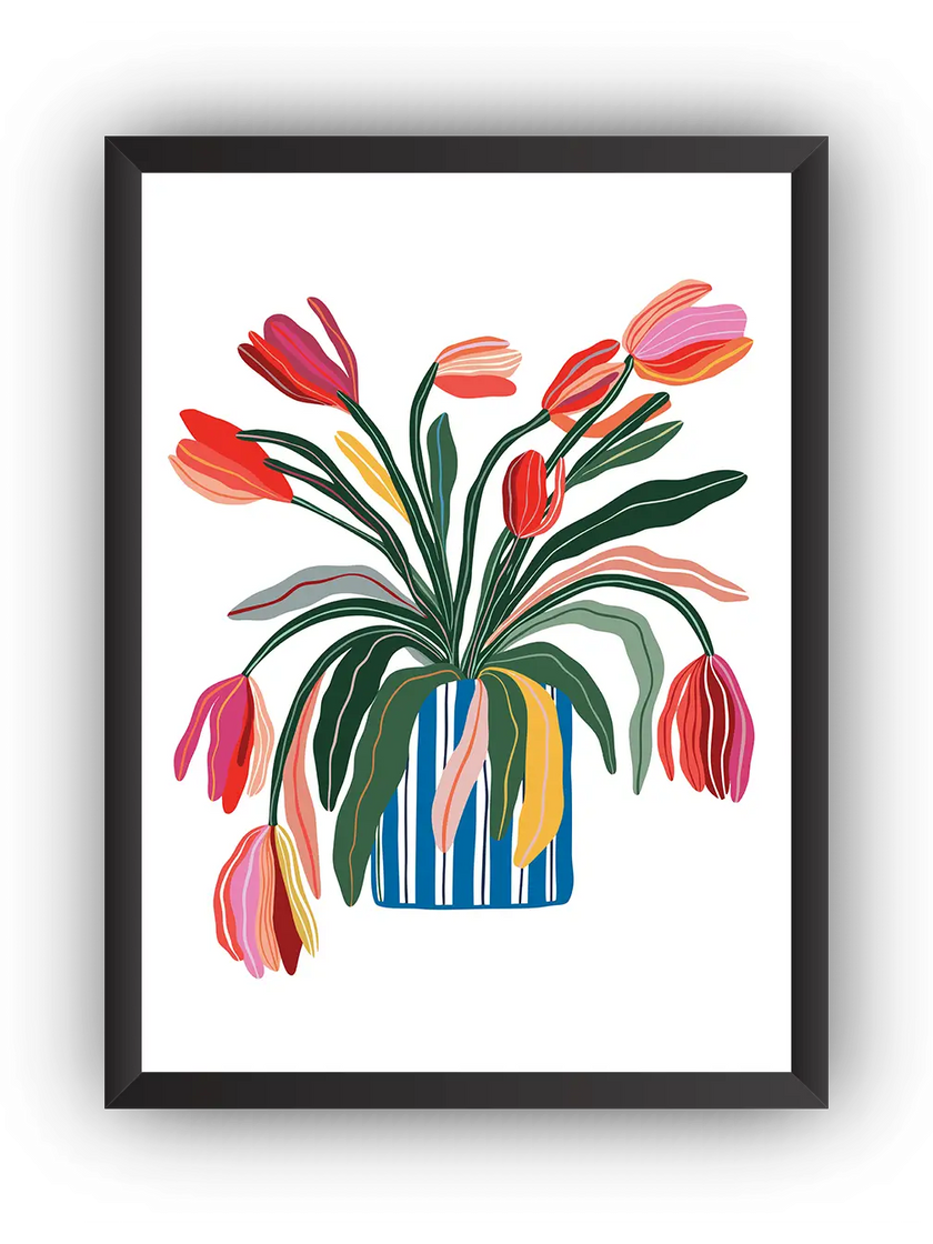 Tulip İllüstrasyon Çerçeveli Poster