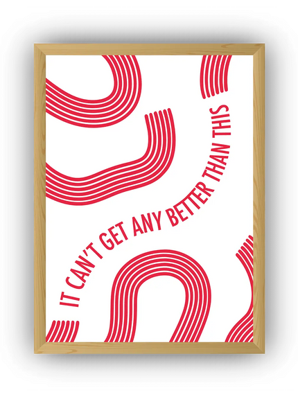 Retro Typography Çerçeveli Poster