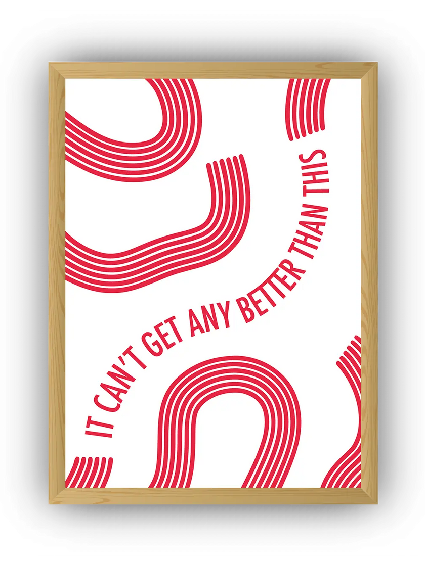 Retro Typography Çerçeveli Poster
