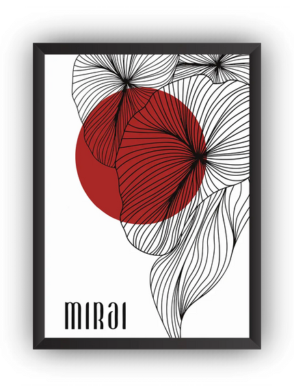 Mirai Soyut Çerçeveli Poster