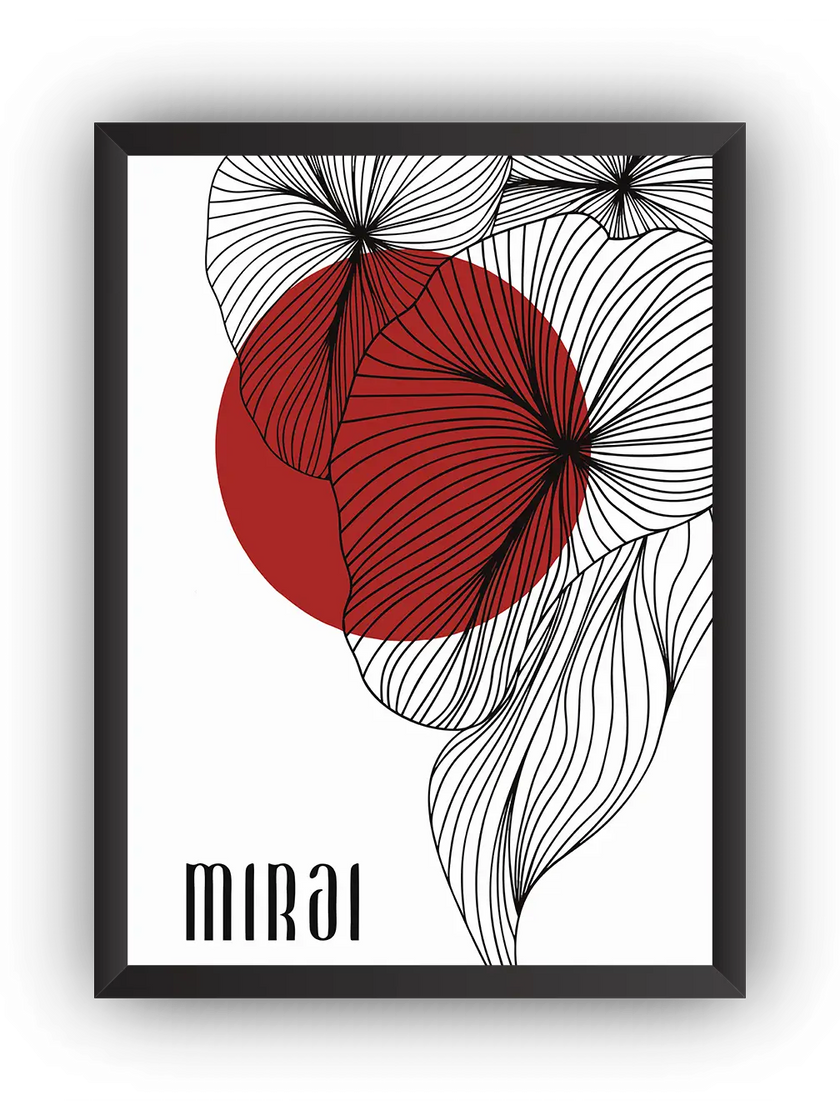 Mirai Soyut Çerçeveli Poster