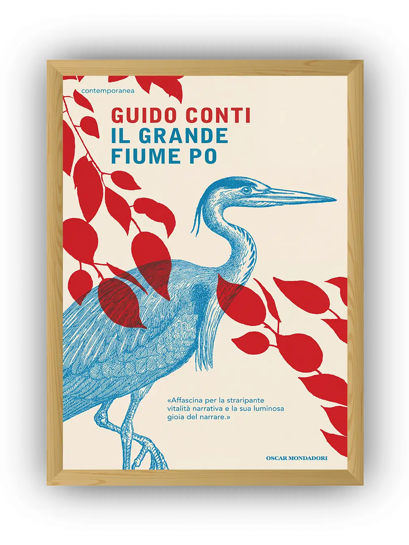 Blue Heron Vintage Çerçeveli Poster
