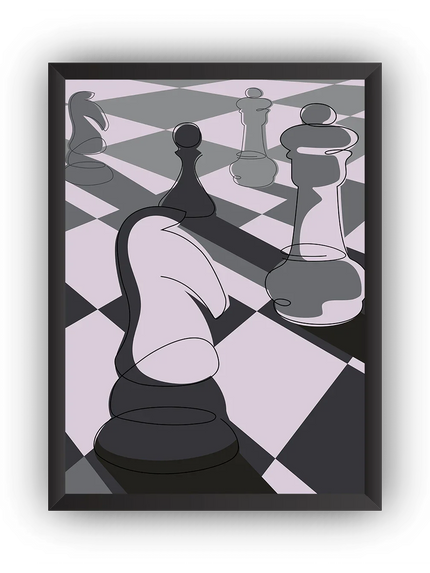 Chess Çerçeveli Poster