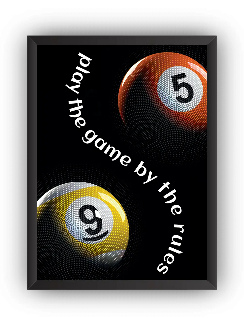 Play the Game Bilardo Çerçeveli Poster