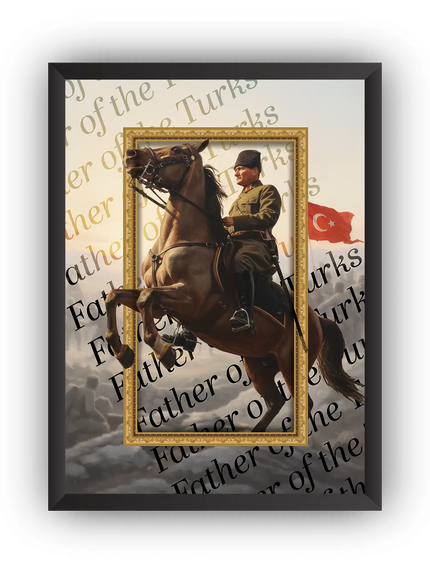 Cephede Atatürk Çerçeveli Poster