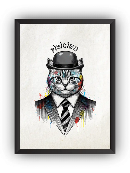 Pisicino Çerçeveli Poster