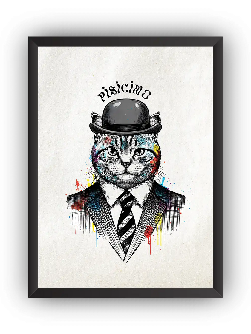 Pisicino Çerçeveli Poster