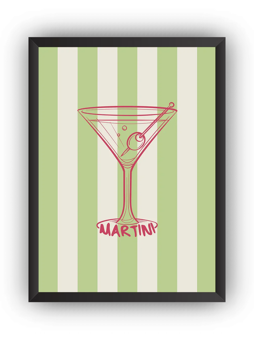 Martini Çerçeveli Poster