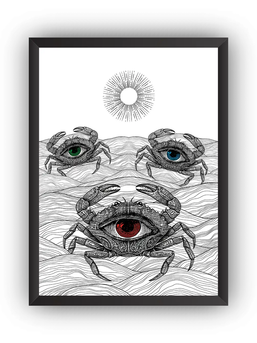 Yengeç Gözler İllüstrasyon Çerçeveli Poster