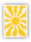 Sarı Soyut Güneş Çerçeveli Poster