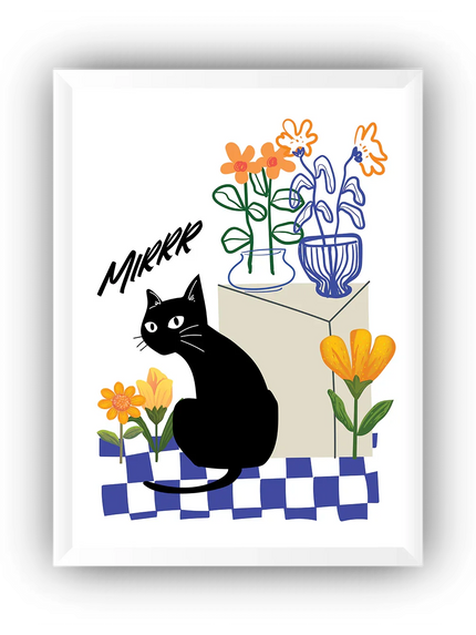 Siyah Kedi Çerçeveli Poster