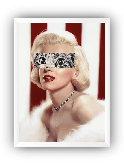 Marilyn Monroe Kedi Göz Çerçeveli Poster