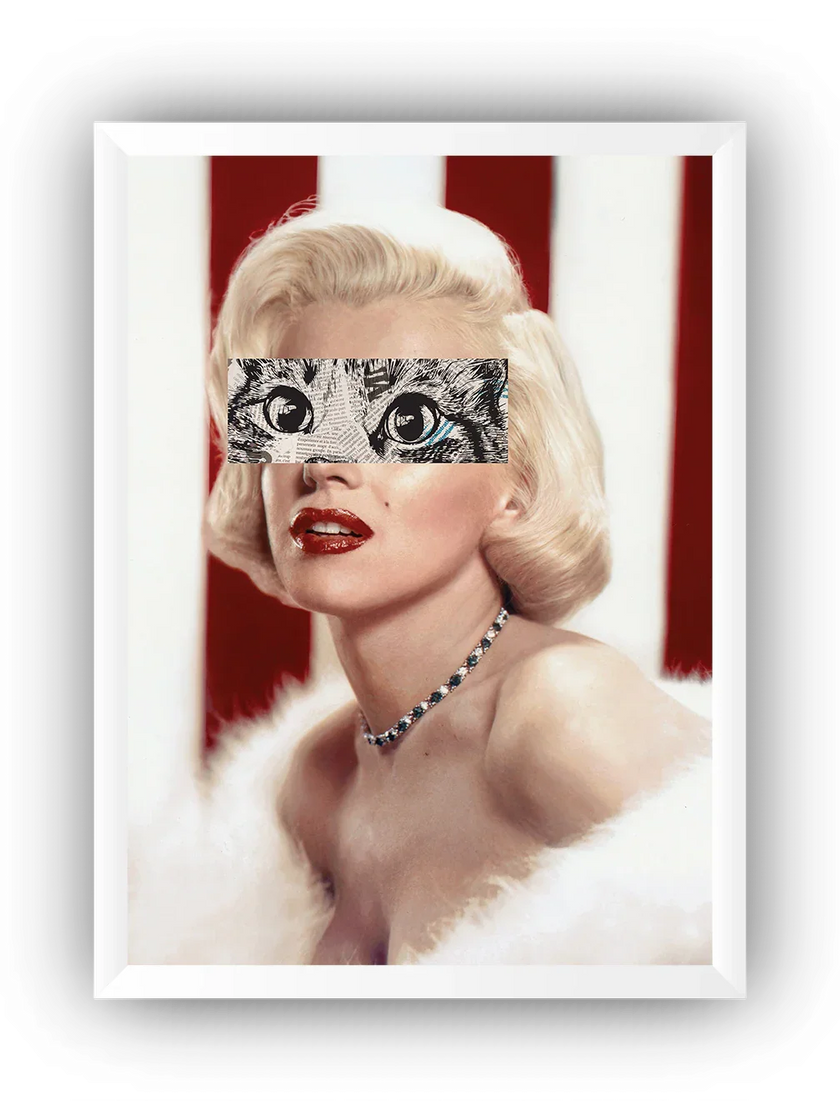 Marilyn Monroe Kedi Göz Çerçeveli Poster