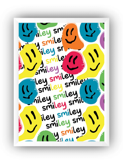 Smiley Çerçeveli Poster