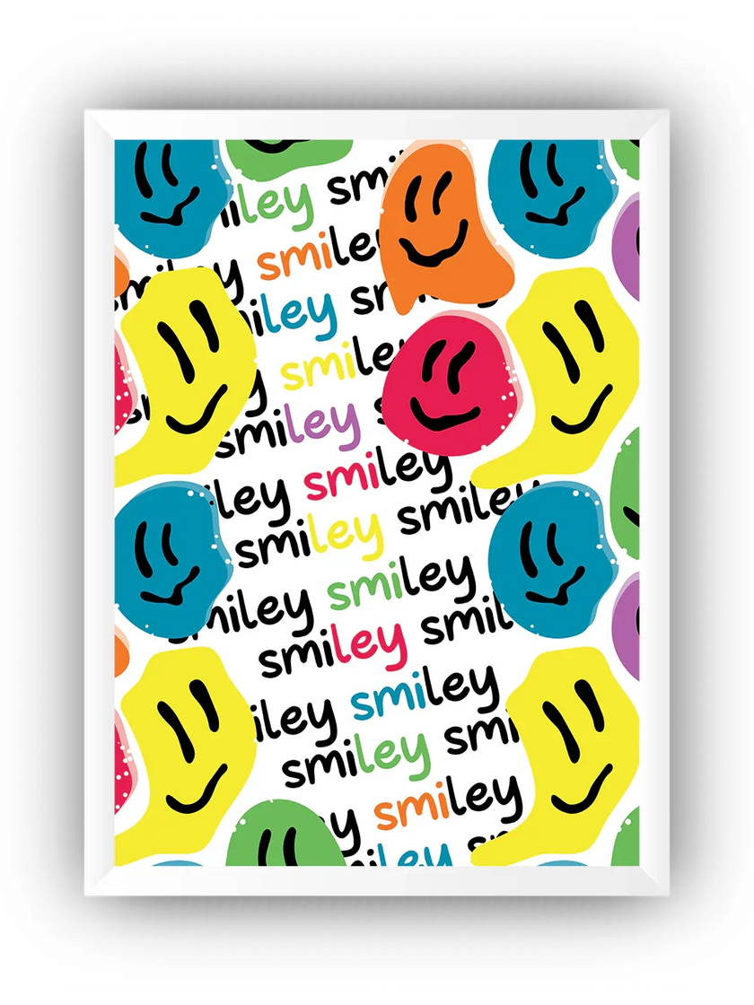 Smiley Çerçeveli Poster