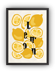 Sarı Limon İllüstrasyonu Çerçeveli Poster