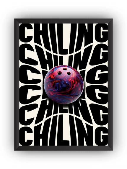 Chiling Bowling Çerçeveli Poster