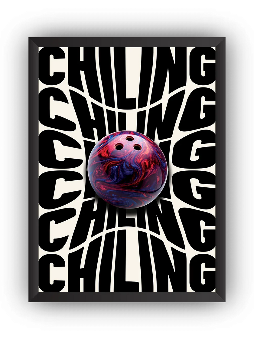 Chiling Bowling Çerçeveli Poster