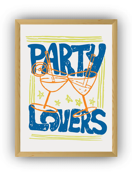 Party Lovers 3'lü Çerçeveli Poster Set