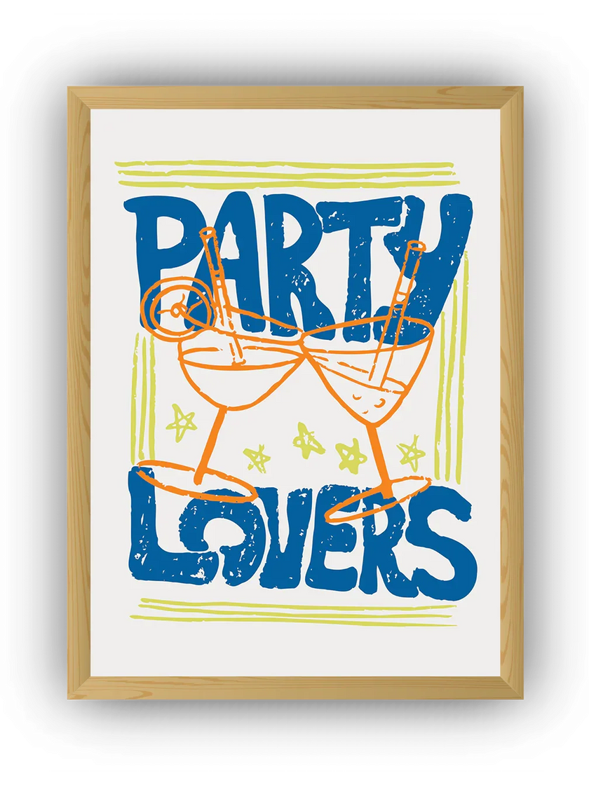 Party Lovers 3'lü Çerçeveli Poster Set