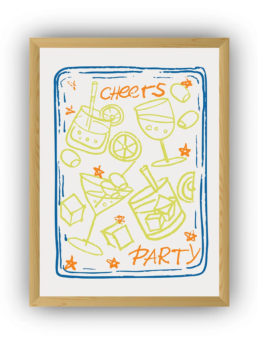 Party Lovers 3'lü Çerçeveli Poster Set