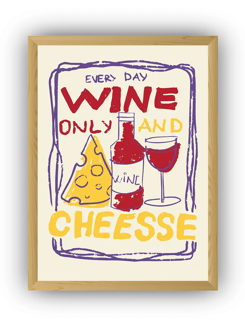 Wine & Fun 3'lü Çerçeveli Poster Set