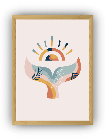 Renkli Kuyruk Çerçeveli Çocuk Odası Poster